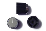 Black Knob with Grey Face-4mm Split Knurled Shaft